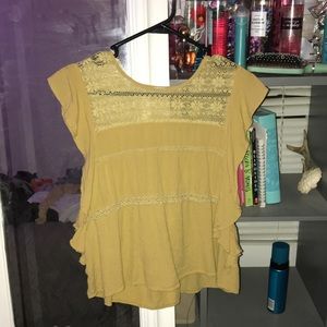 ae mustard blouse